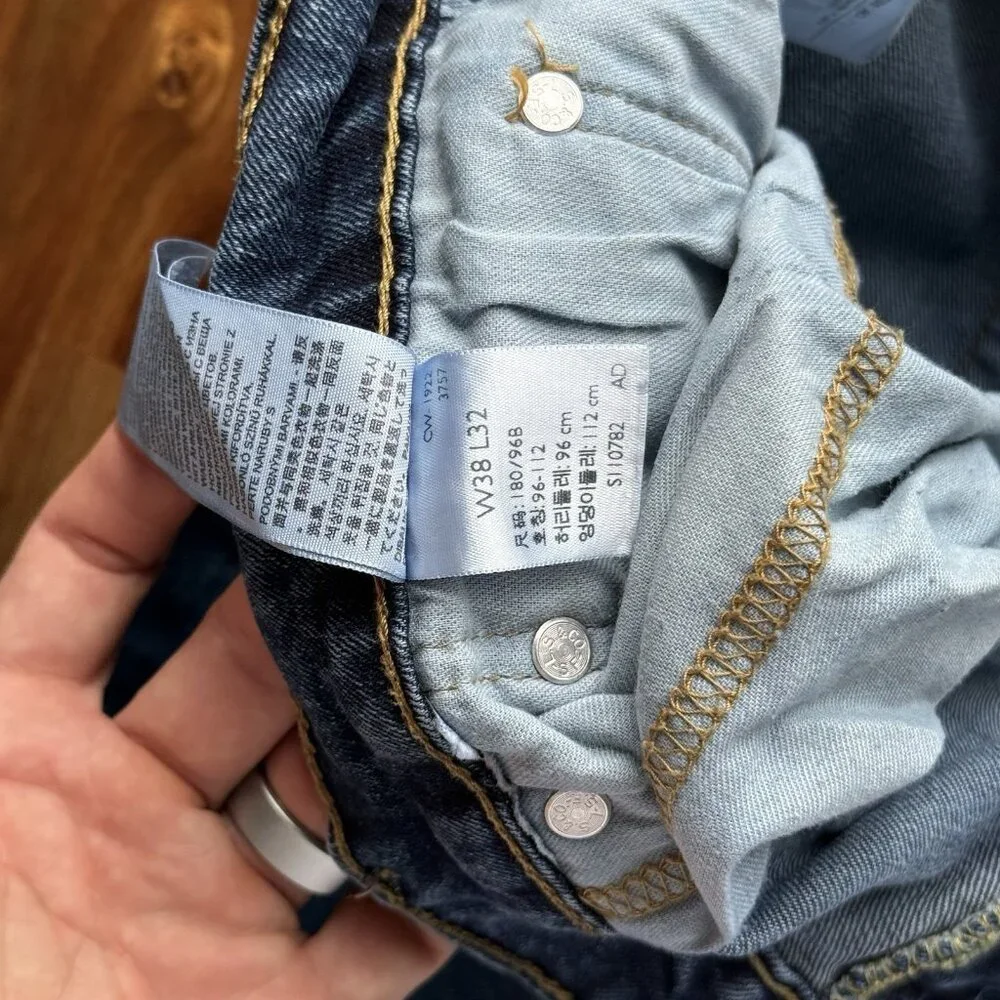 Levi's 527 Mid Rise Bootcut Jeans‎ Size 38x32 Blue Stretch Denim Western Cowboy